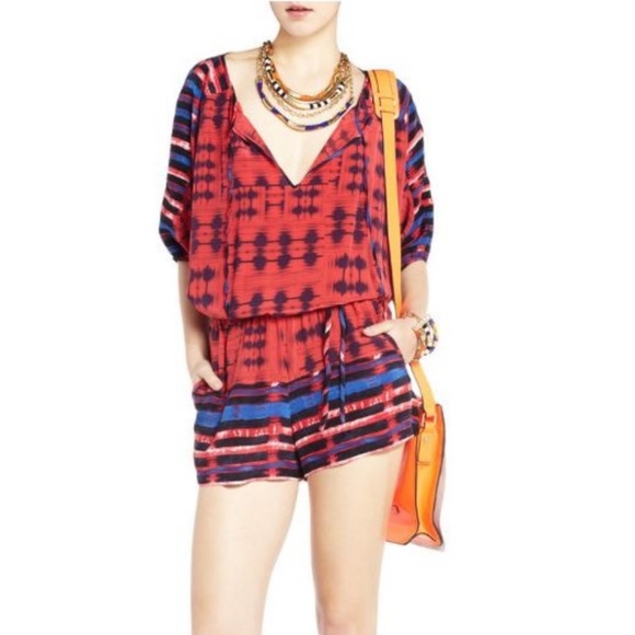 BCBGMaxAzria Pants - BCBG Max Azria Lucille Red Romper Size XS